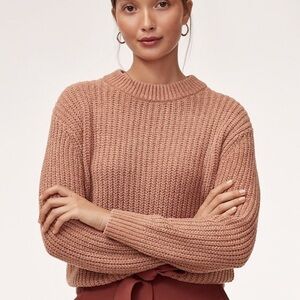 Aritzia Wilfred Essential Chenille Crewneck Ribbed Sweater Women’s XXS Fall Chic